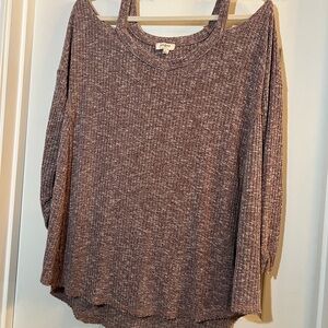 👗Umgee Women's Heathered ribbed Sweater